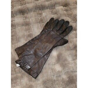Lord & Taylor Brown Leather Gloves Size 7 Silk Lined